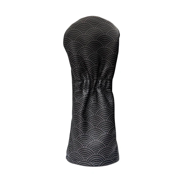 Black Leather Miura Seigaiha Pattern Driver Headcover