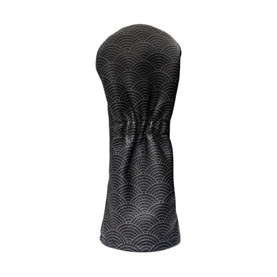 Black Leather Miura Seigaiha Pattern Driver Headcover