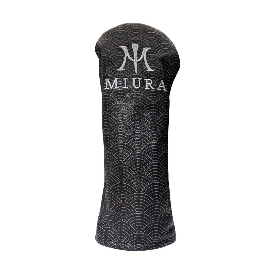 Black Leather Miura Seigaiha Pattern Driver Headcover