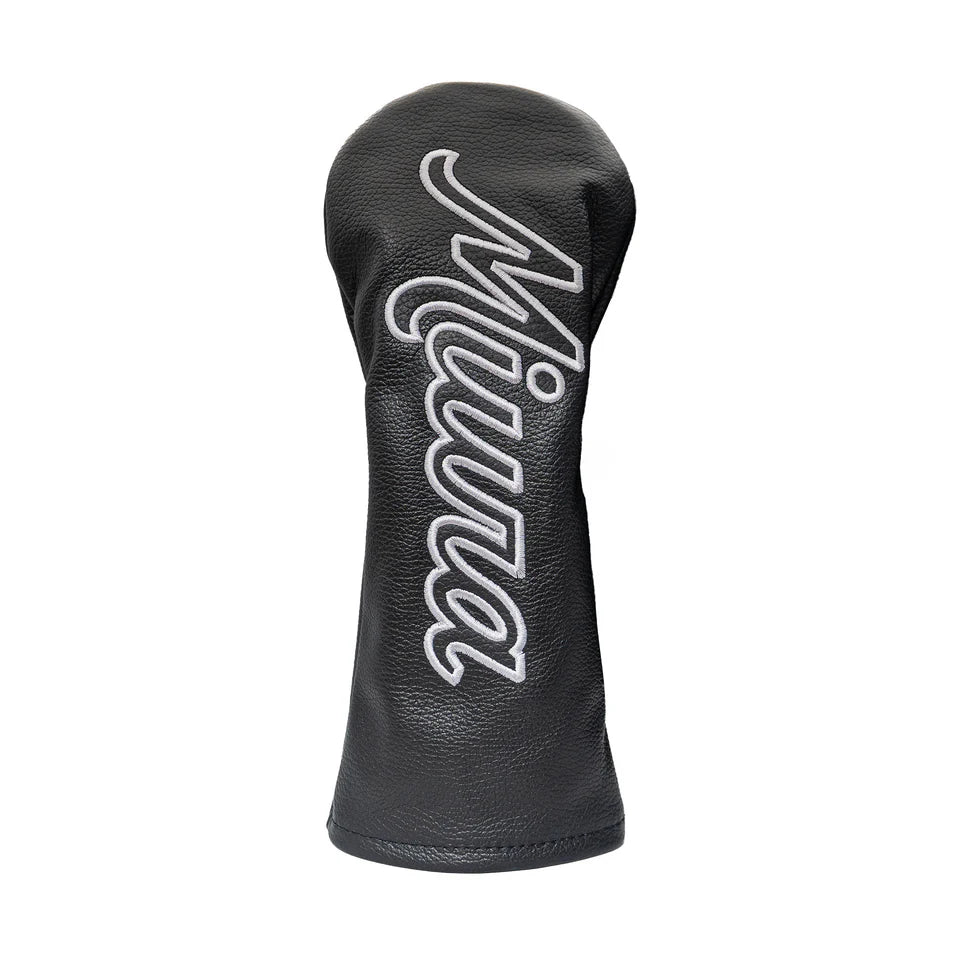 Black Leather Miura Script Fairway Headcover