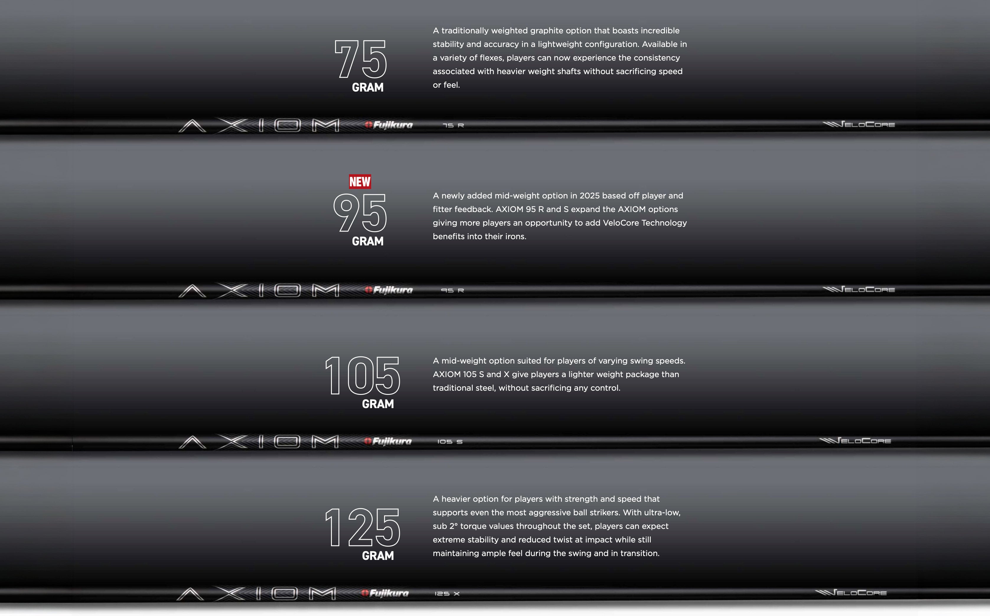 Fujikura Axiom Velocore Irons .370 - High-Performance Clubs
