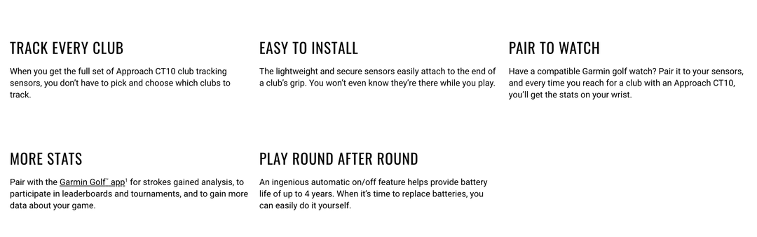 Garmin Approach CT10 Sensors Limitless Golf
