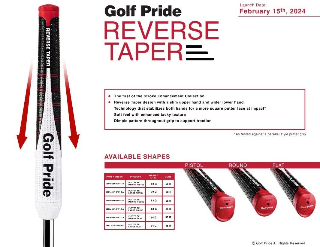 Golf Pride Reverse Taper Putter Grips