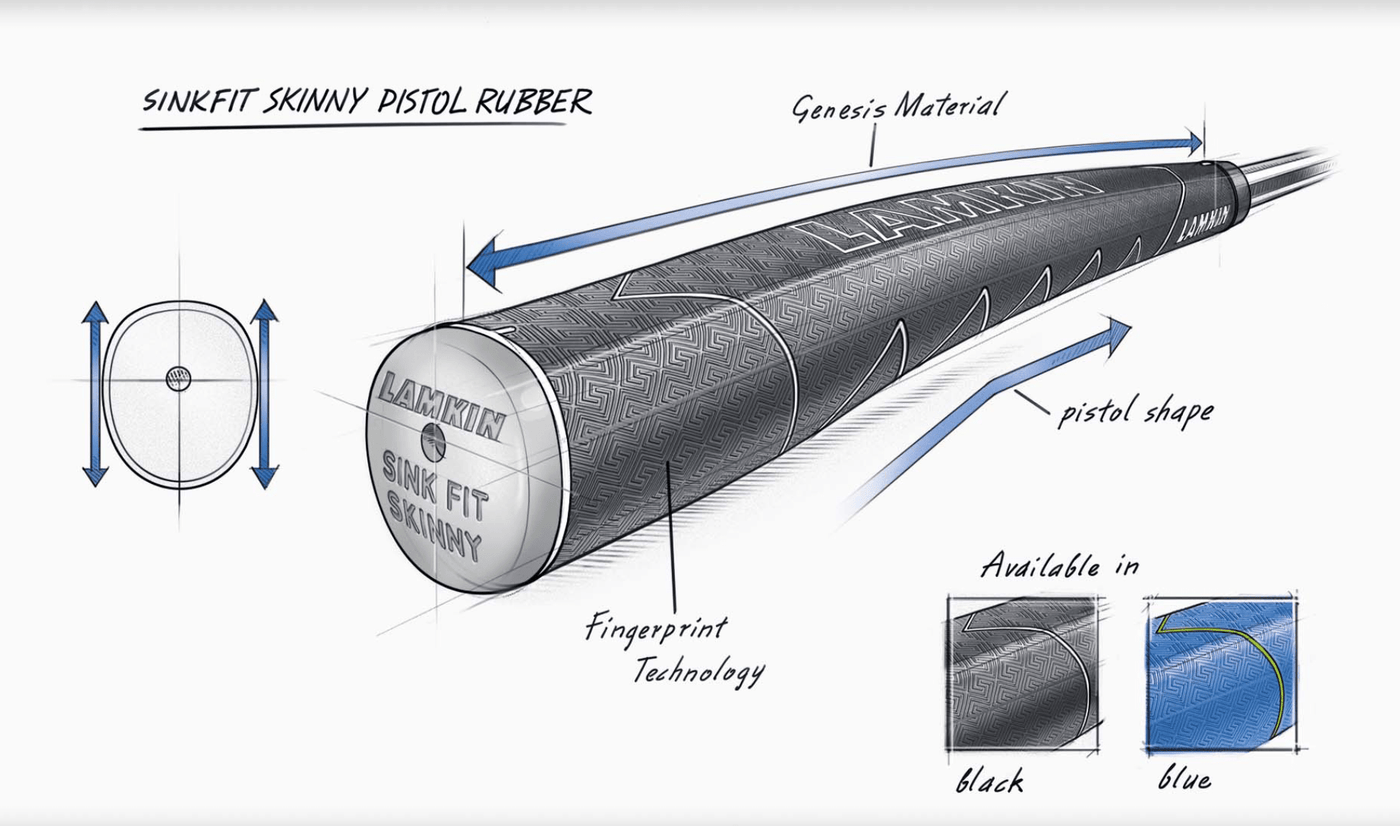 Lamkin Sinkfit Skinny Pistol Rubber Putter Grip